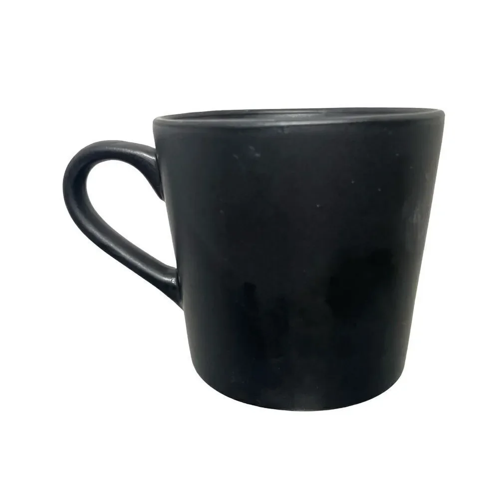 Black Ceramic Mug with White Print
